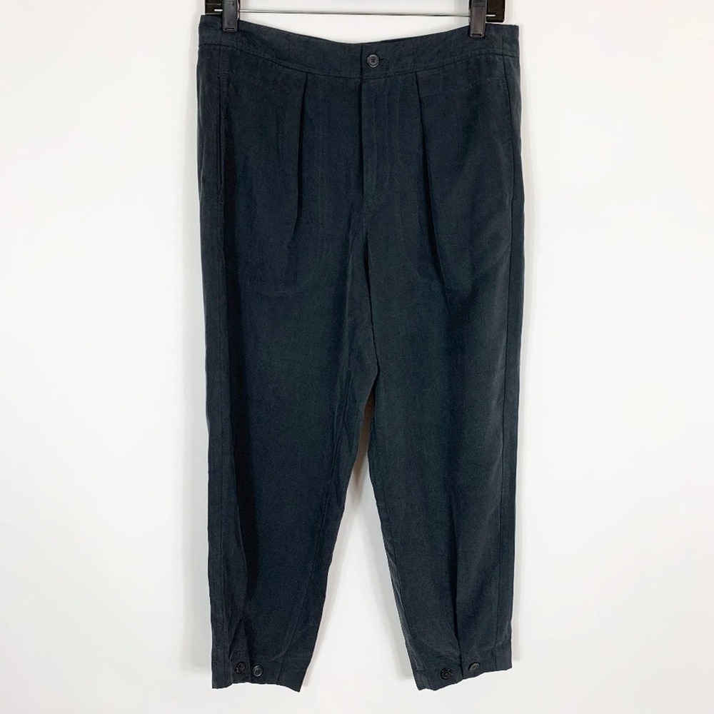 Joie Trouser Pants Size 2 Slim Tapered Leg Cropped Charcoal Tencel High Rise